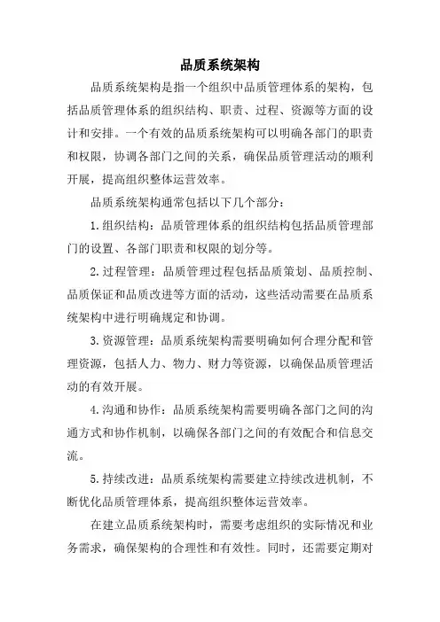 品质系统架构