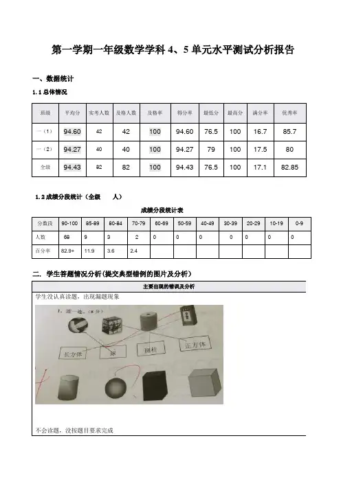 第4、5单元测试质量分析报告