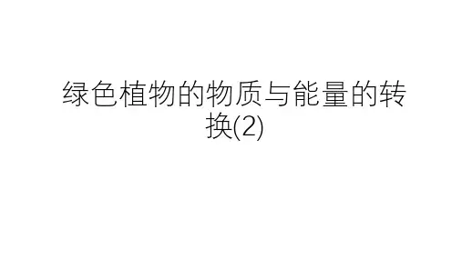 浙教版科学中考复习：绿色植物的物质和能量的转换(2) (共34张PPT)