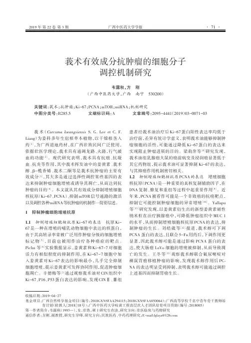 莪术有效成分抗肿瘤的细胞分子调控机制研究