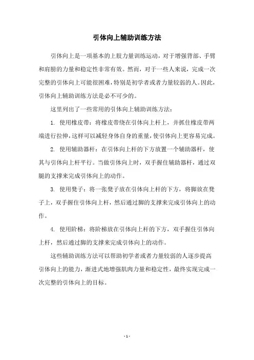 引体向上辅助训练方法