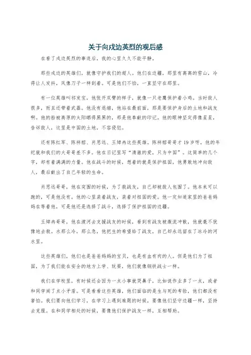 关于向戍边英烈的观后感
