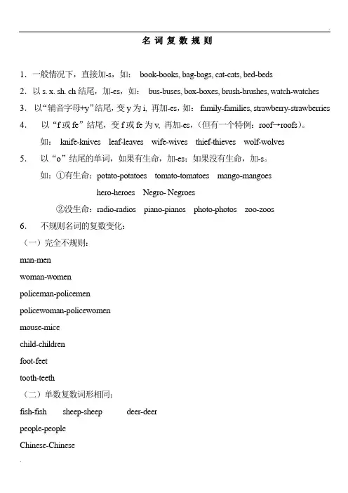 小学英语(人教版PEP版)语法要点详解及练习题-六年级-小升初必备大全