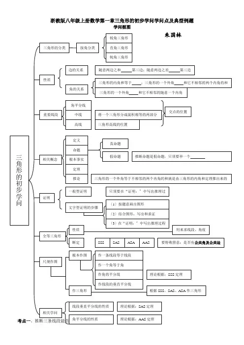浙教版八年级上册数学第一章三角形的初步知识
