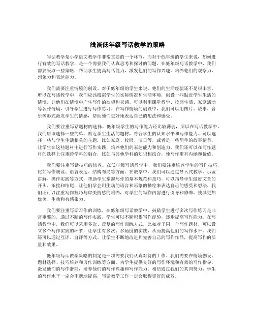浅谈低年级写话教学的策略