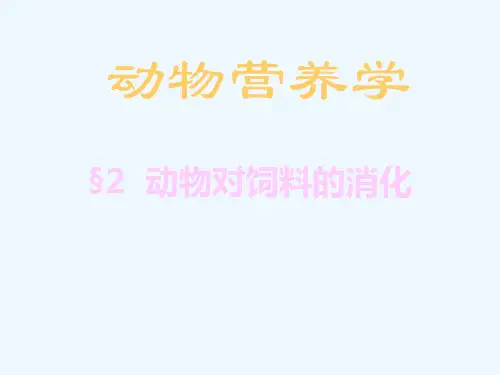 动物对饲料的消化