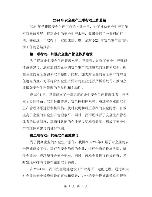 2024年安全生产三项行动工作总结