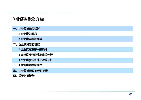 企业债券融资介绍(通用版)