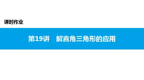 第19讲中考数学总复习(练习题) 解直角三角形的应用