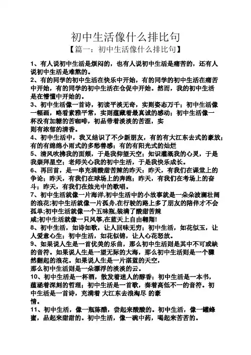 初中生活像什么排比句