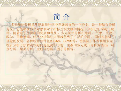 多元统计分析(一)