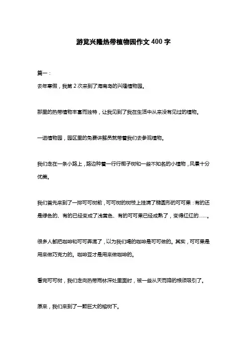 游览兴隆热带植物园作文400字