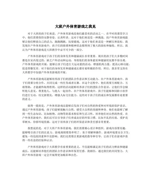 大班户外体育游戏之我见