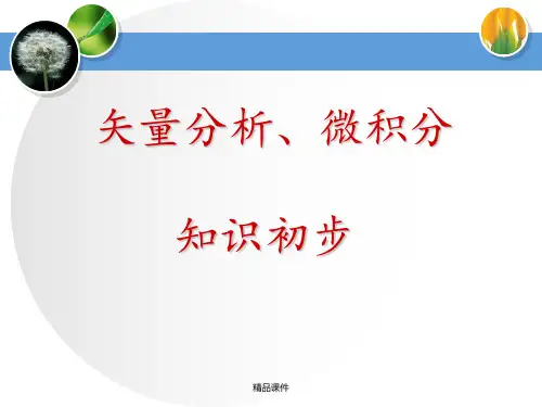 矢量运算及微积分初步