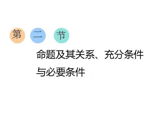 2019届一轮复习苏教版(理科)   第一章   第二节  命题及其关系、充分条件与必要条件    课件