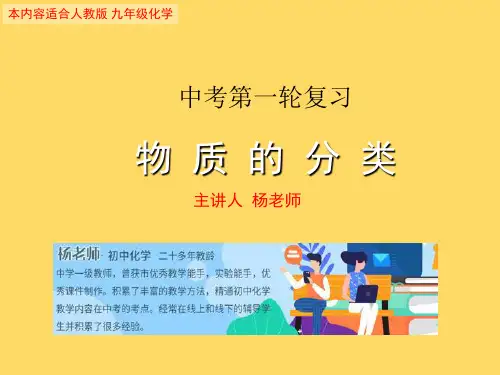 中考一轮复习 专题1物质的分类(共23张PPT)