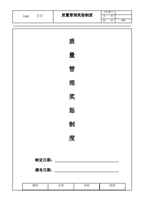 质量奖惩管理制度
