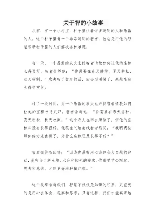 关于智的小故事