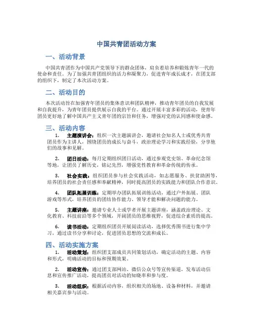 中国共青团活动方案