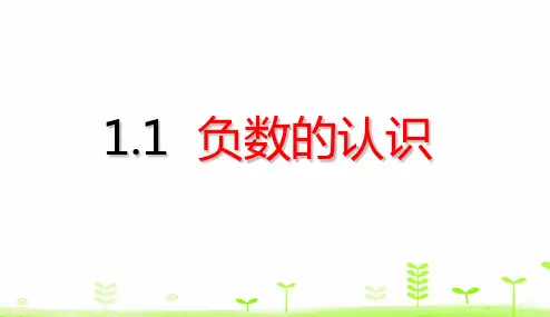 苏教版《负数的初步认识》PPT教学课件1