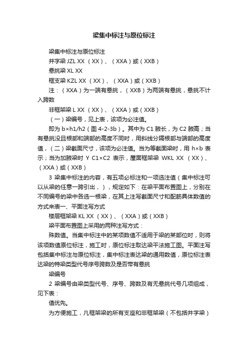 梁集中标注与原位标注