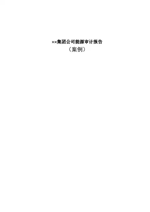 ××集团公司能源审计报告