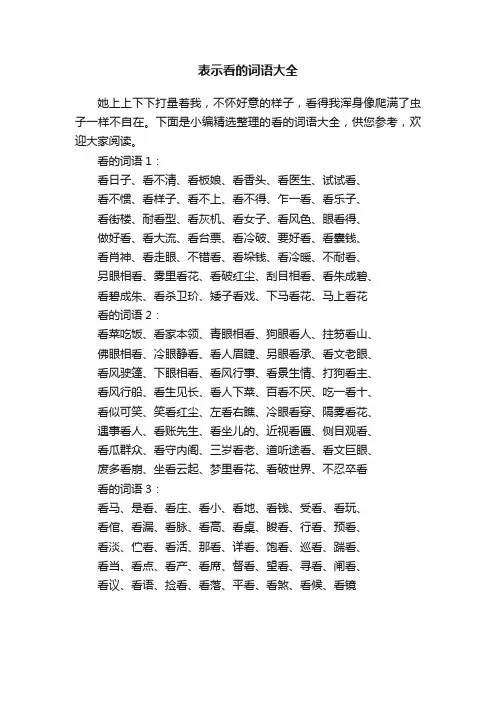 表示看的词语大全