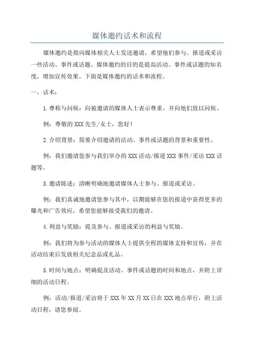 媒体邀约话术和流程