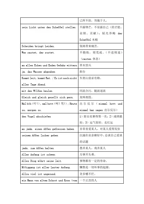 德语谚语俗语大全