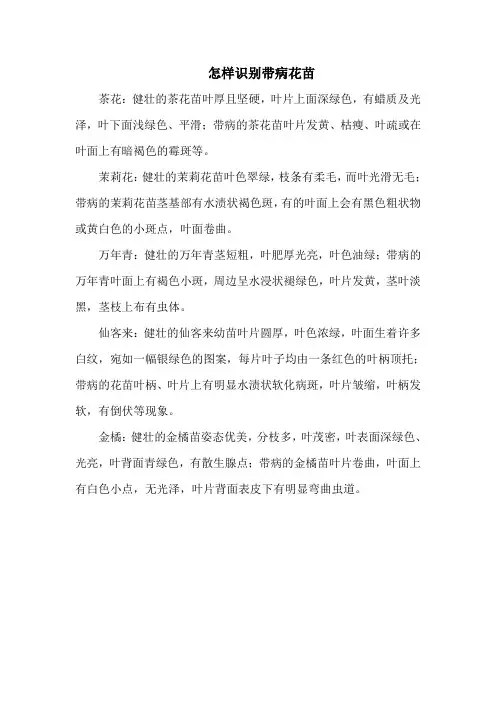 怎样识别带病花苗