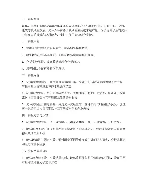 流体综合实验报告分析