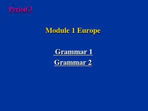 外研社高中英语必修三Module_1