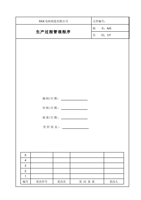 生产过程管理程序