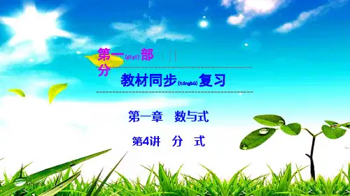 中考数学总复习 第一部分 教材同步复习 第一章 数与式 第4讲 分式课件