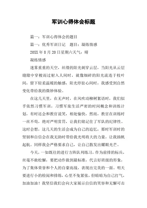军训心得体会标题