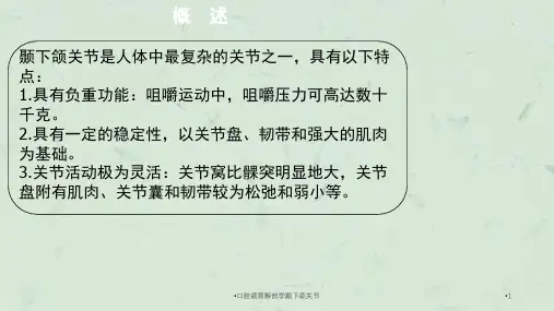 口腔颌面解剖学颞下颌关节课件