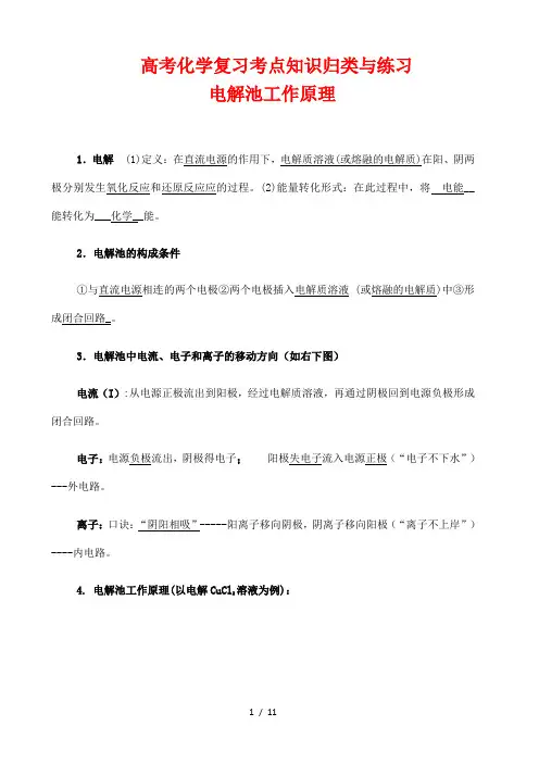  高考化学复习考点知识归类与练习---电解池工作原理