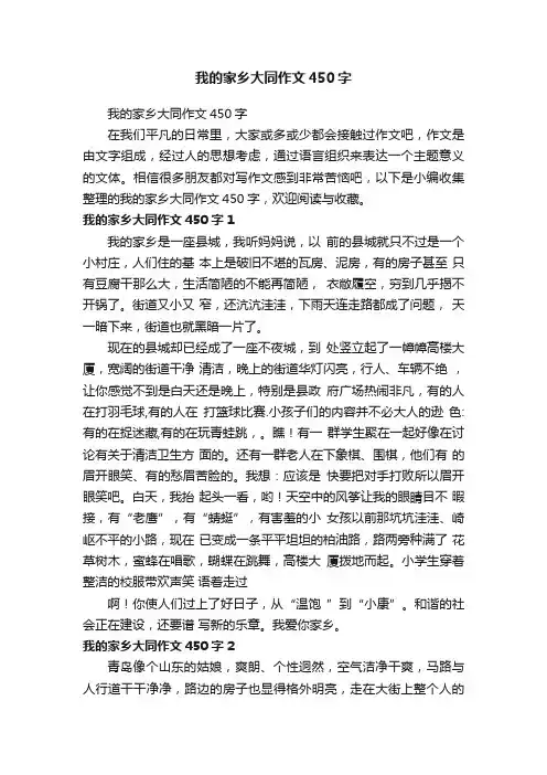 我的家乡大同作文450字