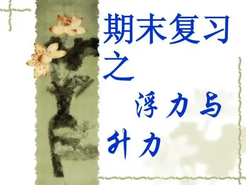 粤教版第九章浮力与升力复习课件