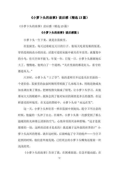 《小萝卜头的故事》读后感(精选13篇)