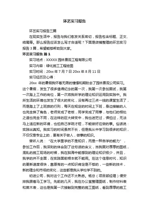 环艺实习报告