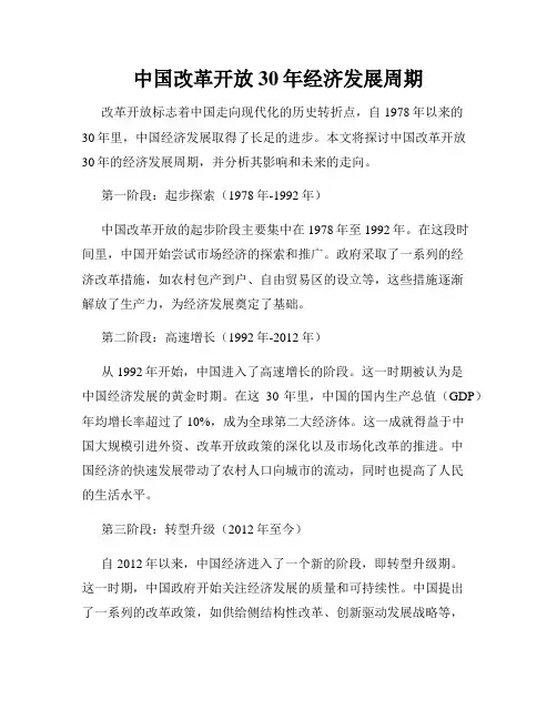 中国改革开放30年经济发展周期