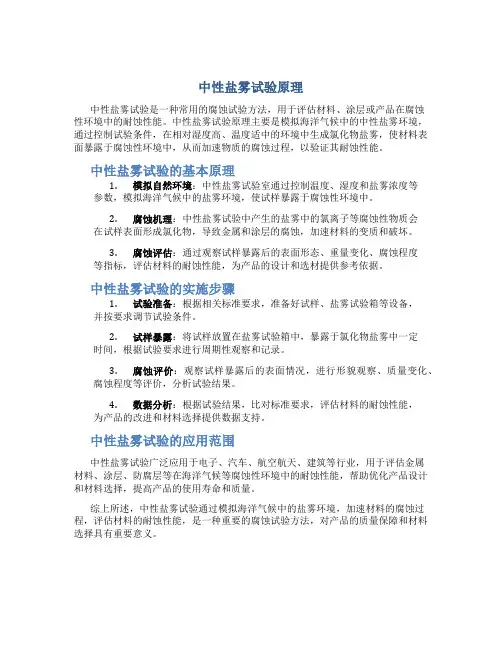 中性盐雾试验原理是什么