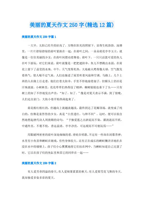 美丽的夏天作文250字(精选12篇)