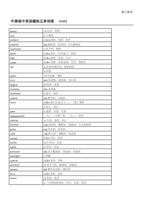 牛津英语模块五单词