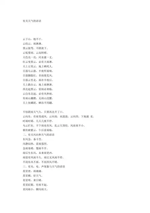 气象谚语大全