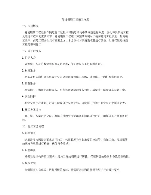 隧道钢筋工程施工方案