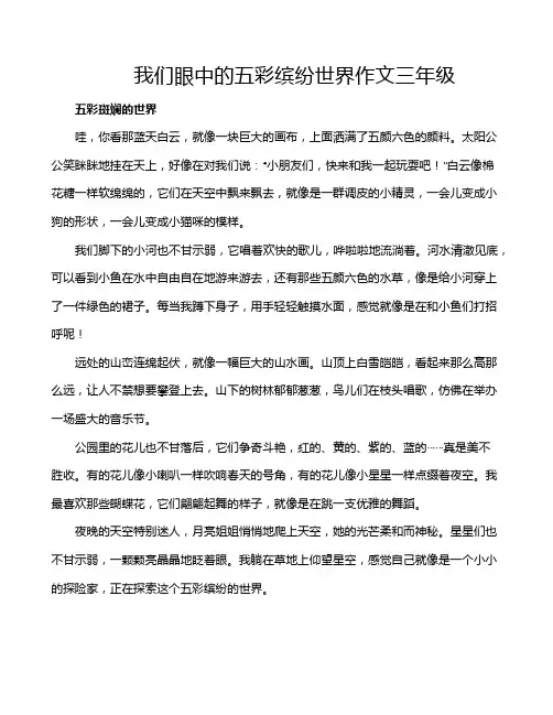 我们眼中的五彩缤纷世界作文三年级