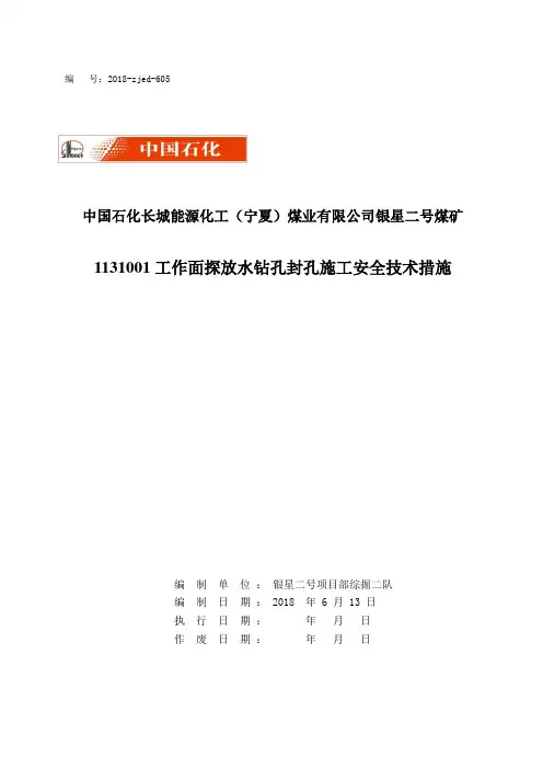 1131001探放水孔封孔措施