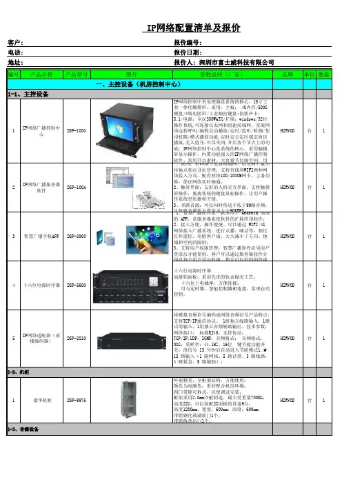 IP网络草坪广播系统配置清单及报价-含app